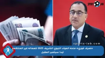 «صرف فوري» منحة المولد النبوي الشريف 2025 للعمالة غير المنتظمة تبدأ سبتمبر المقبل